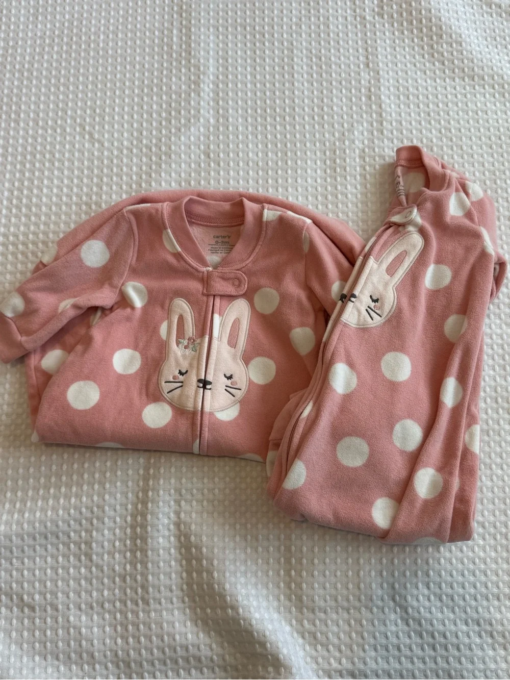 Carter's Bundle 0-3m Pink Polka-Dot Sleep Sack with Bunny Face